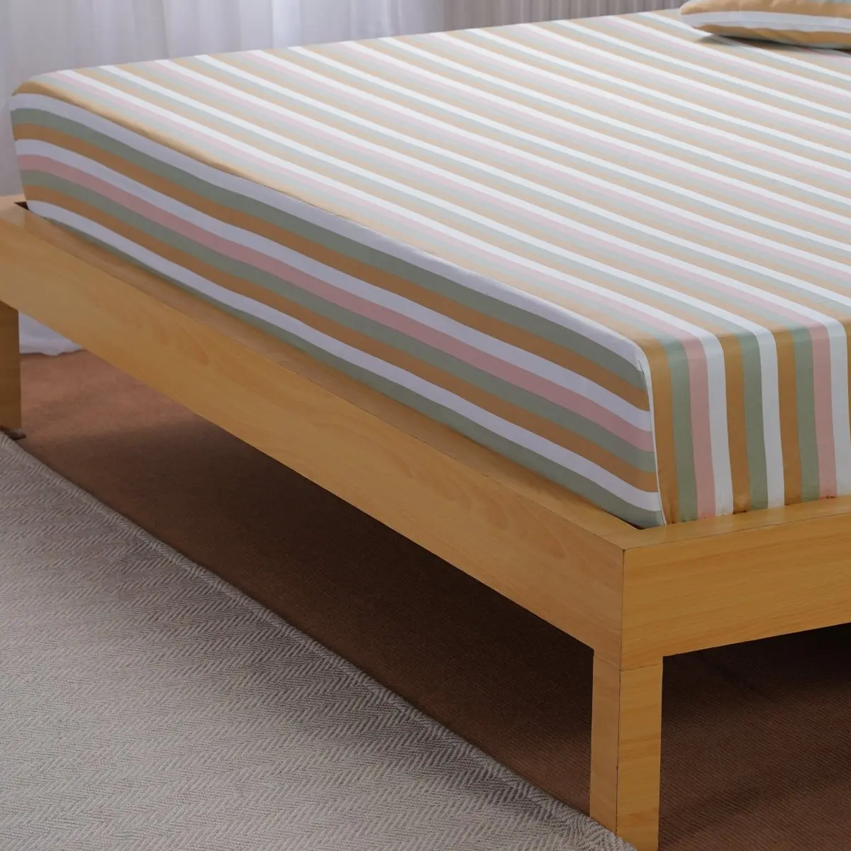 Ella Cotton - Serene Stripe Fitted Sheet - Image 3