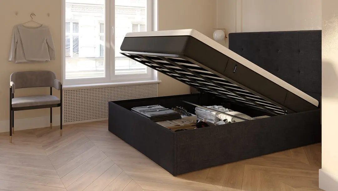 Dark Grey Ottoman Bed - Image 2