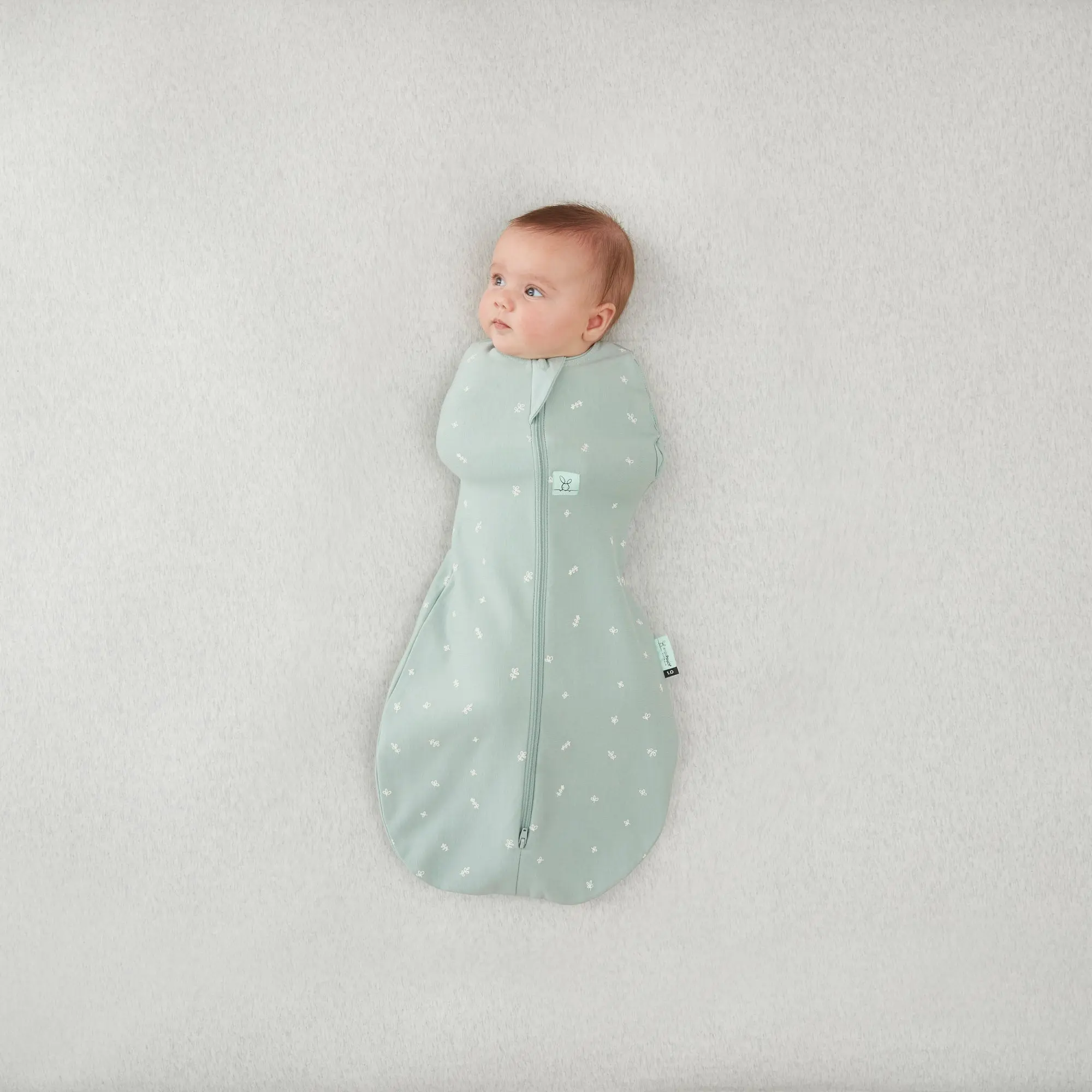 ergoPouch - Organic Summer Cocoon Swaddle Sleeping Bag - Sage 0.2 TOG - Image 4