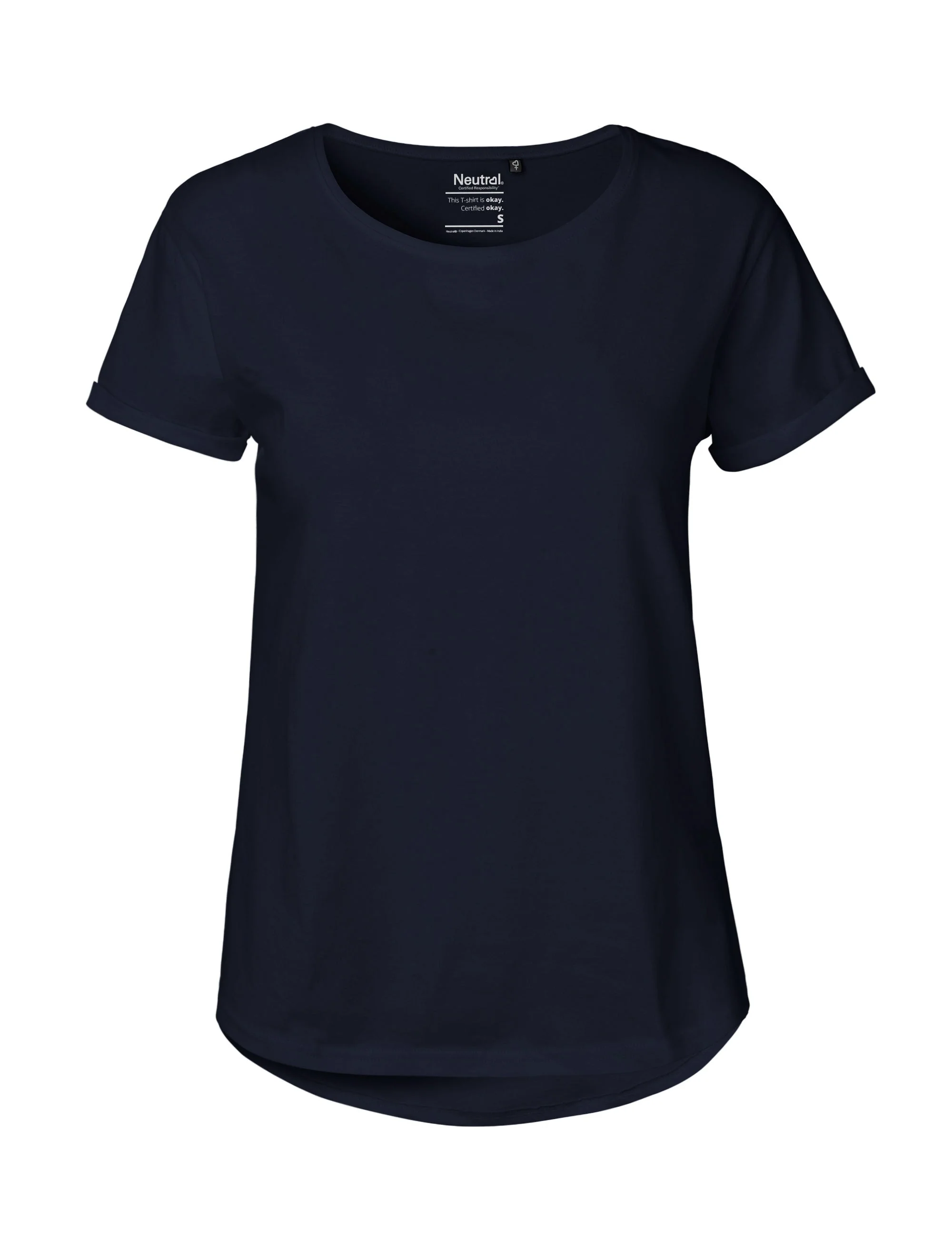 Fairtrade Organic Roll Up Sleeve T-shirt: Womens