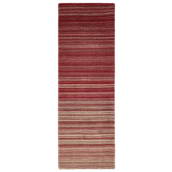 Fine Stripes Red Wool Rug - Image 6