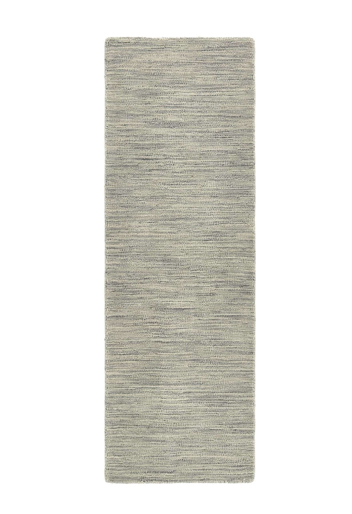 Fine Stripes Silver Grey Wool Rug - Image 3