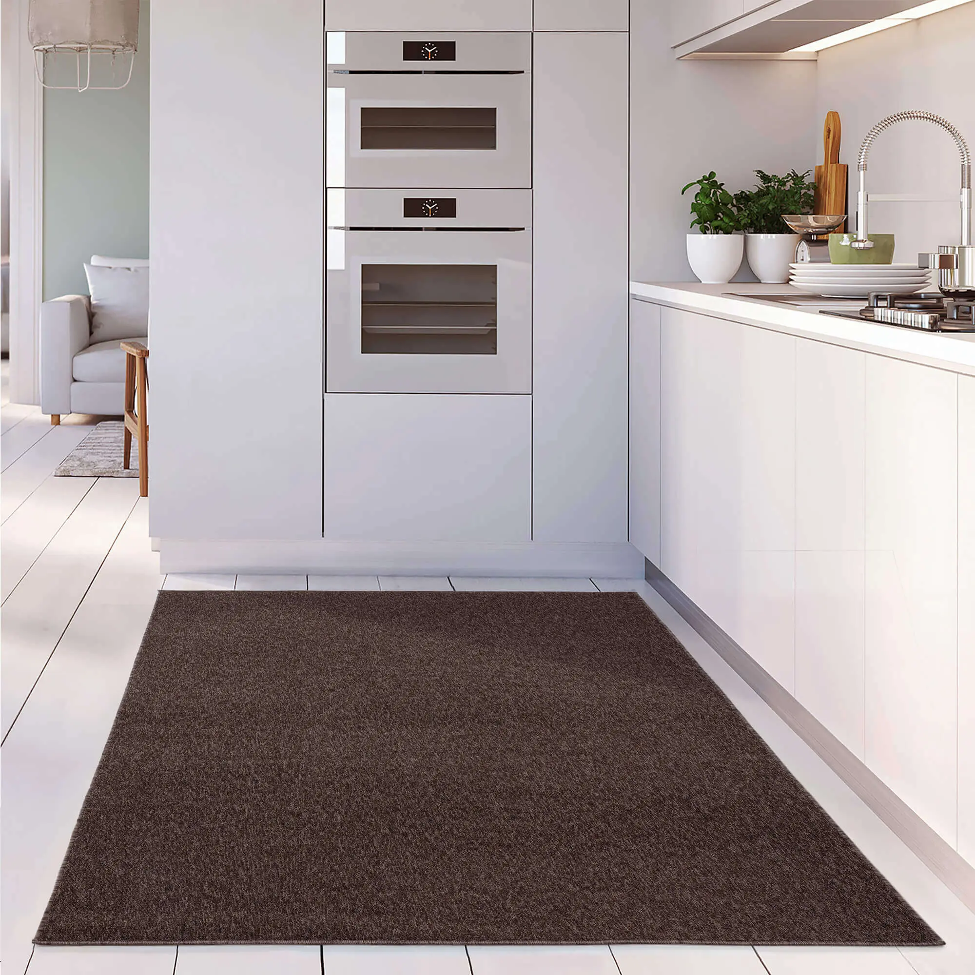 Flex Brown Low Pile Solid Rug - Image 8