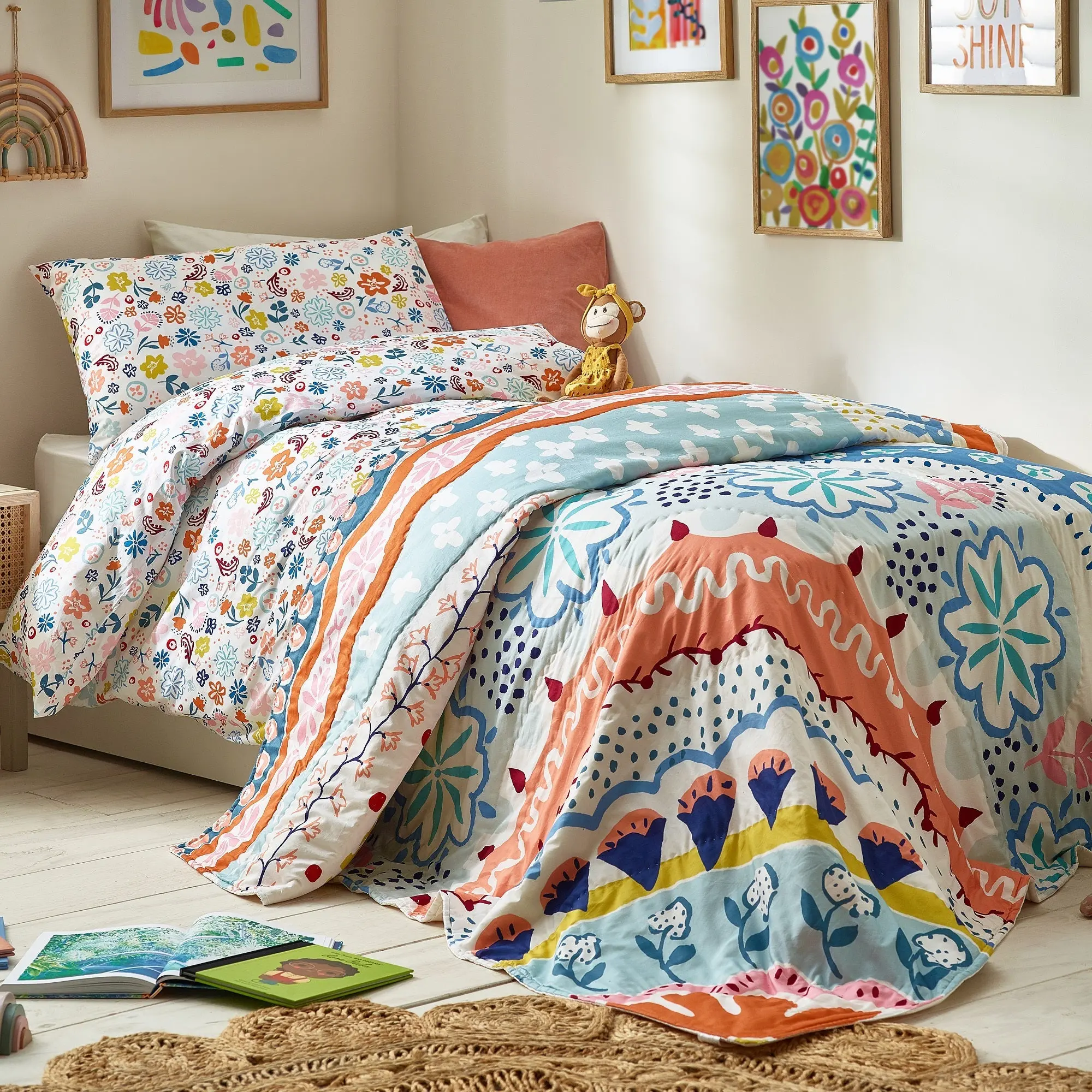 Floral Organic Cotton Duvet Cover & Pillowcase - Image 5