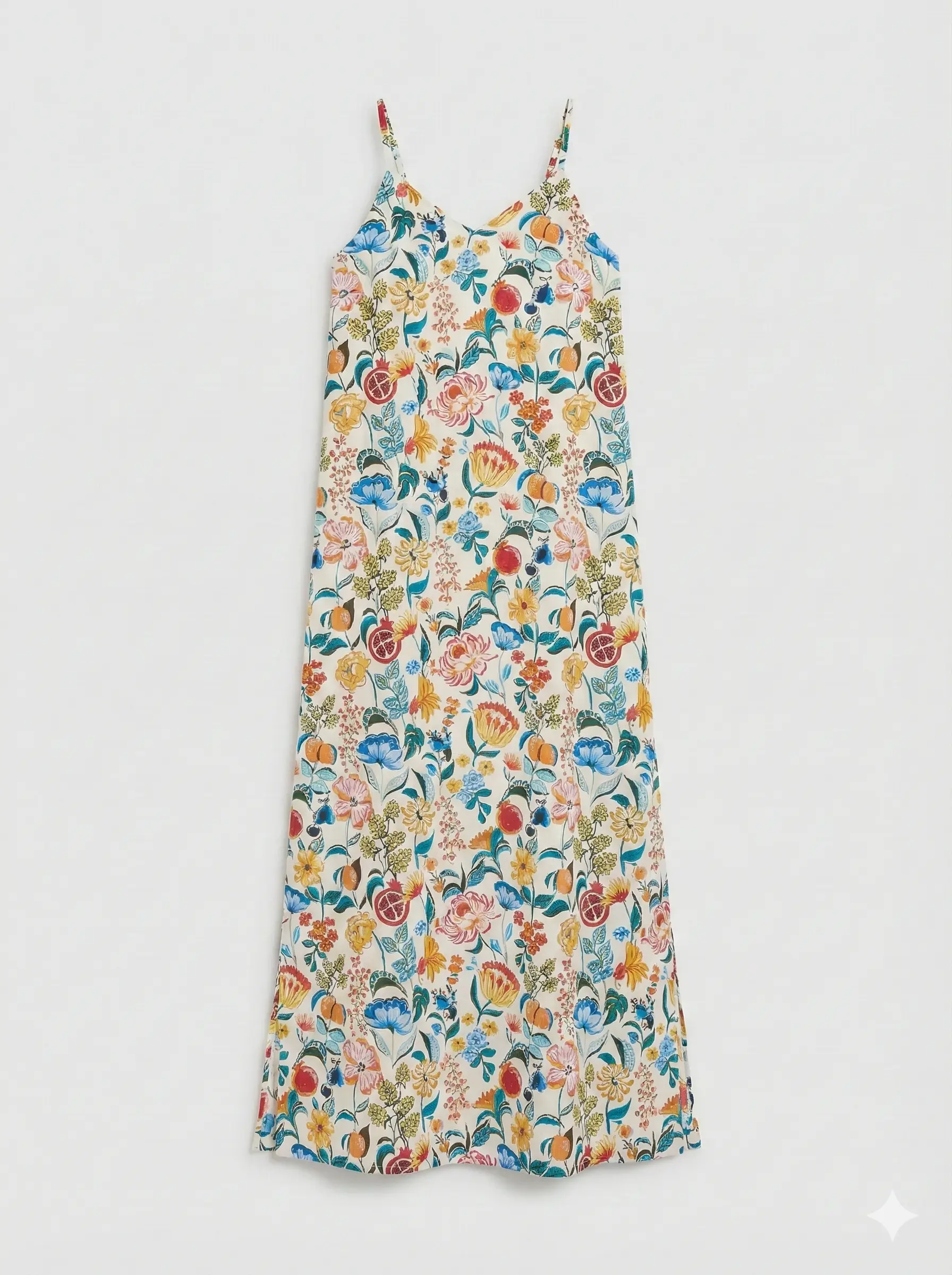 Florals on White Women's a-line Slip Organic Cotton Nightdress