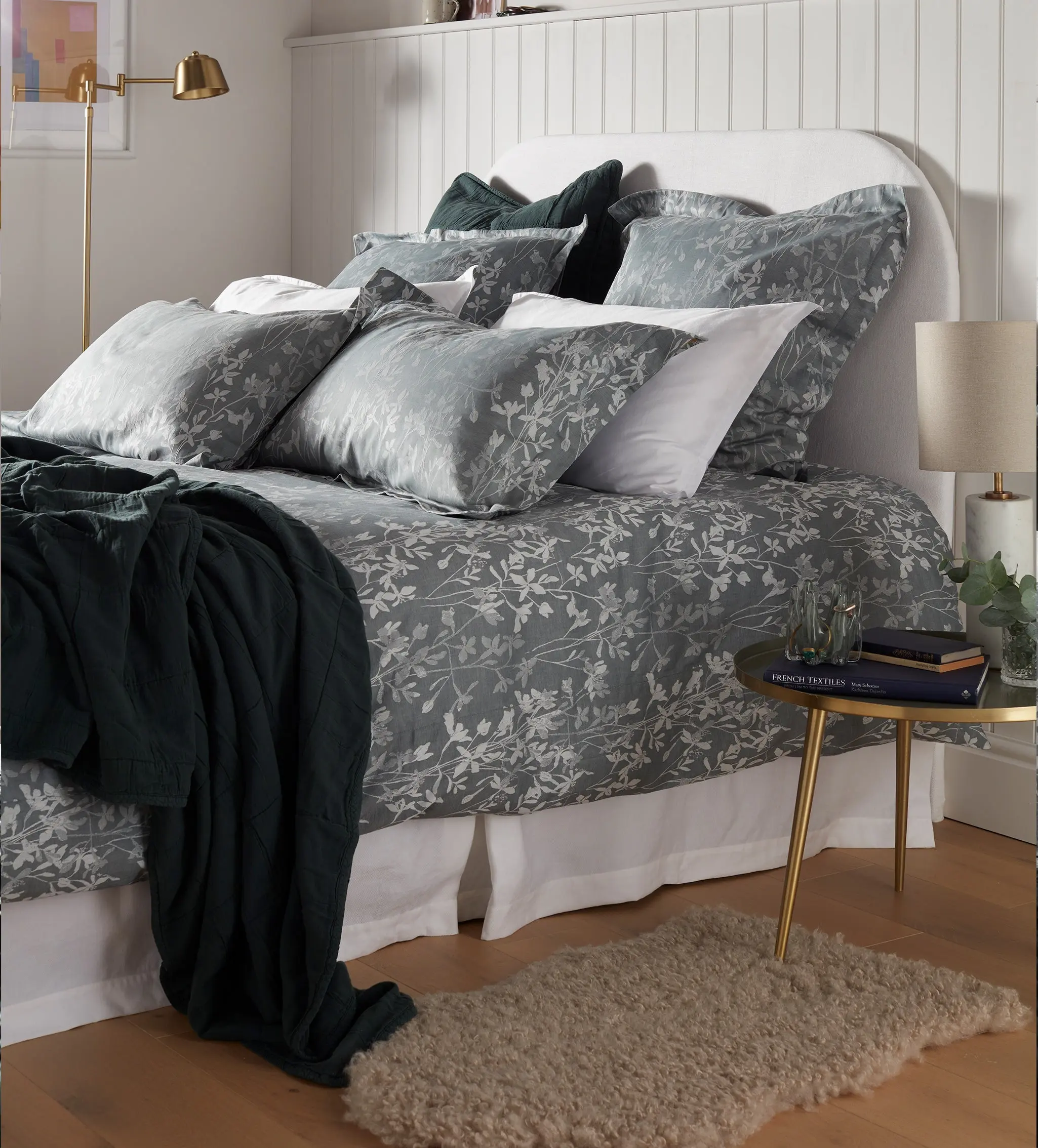 Florence Floral Jacquard 100% Cotton Duvet Cover