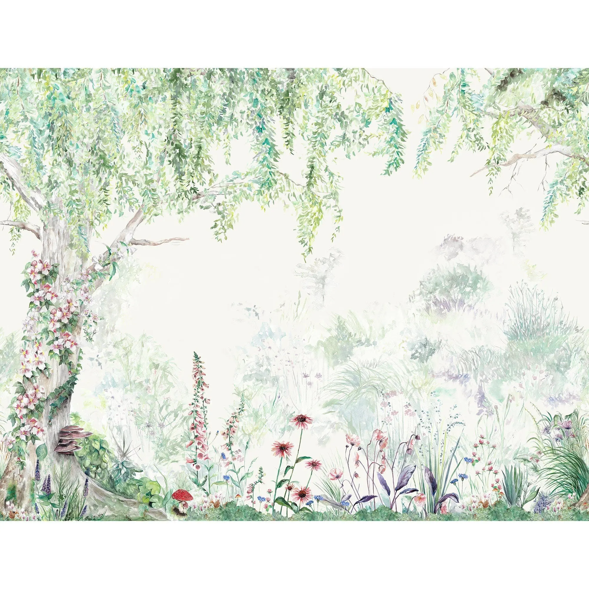 Flower Forest Mural Style Wallpaper - Image 2