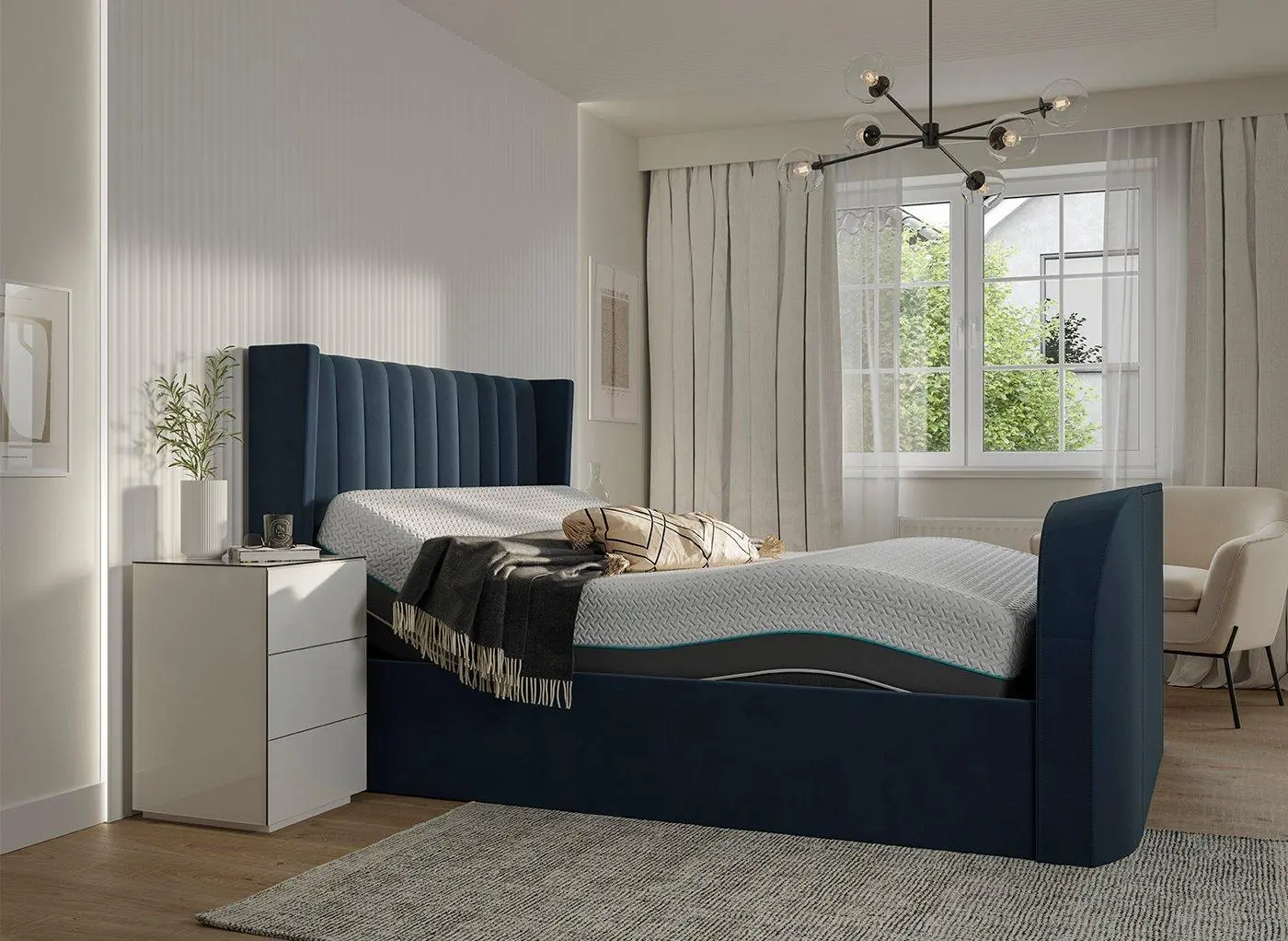 Foley Sleepmotion Adjustable TV Bed Frame - Blue