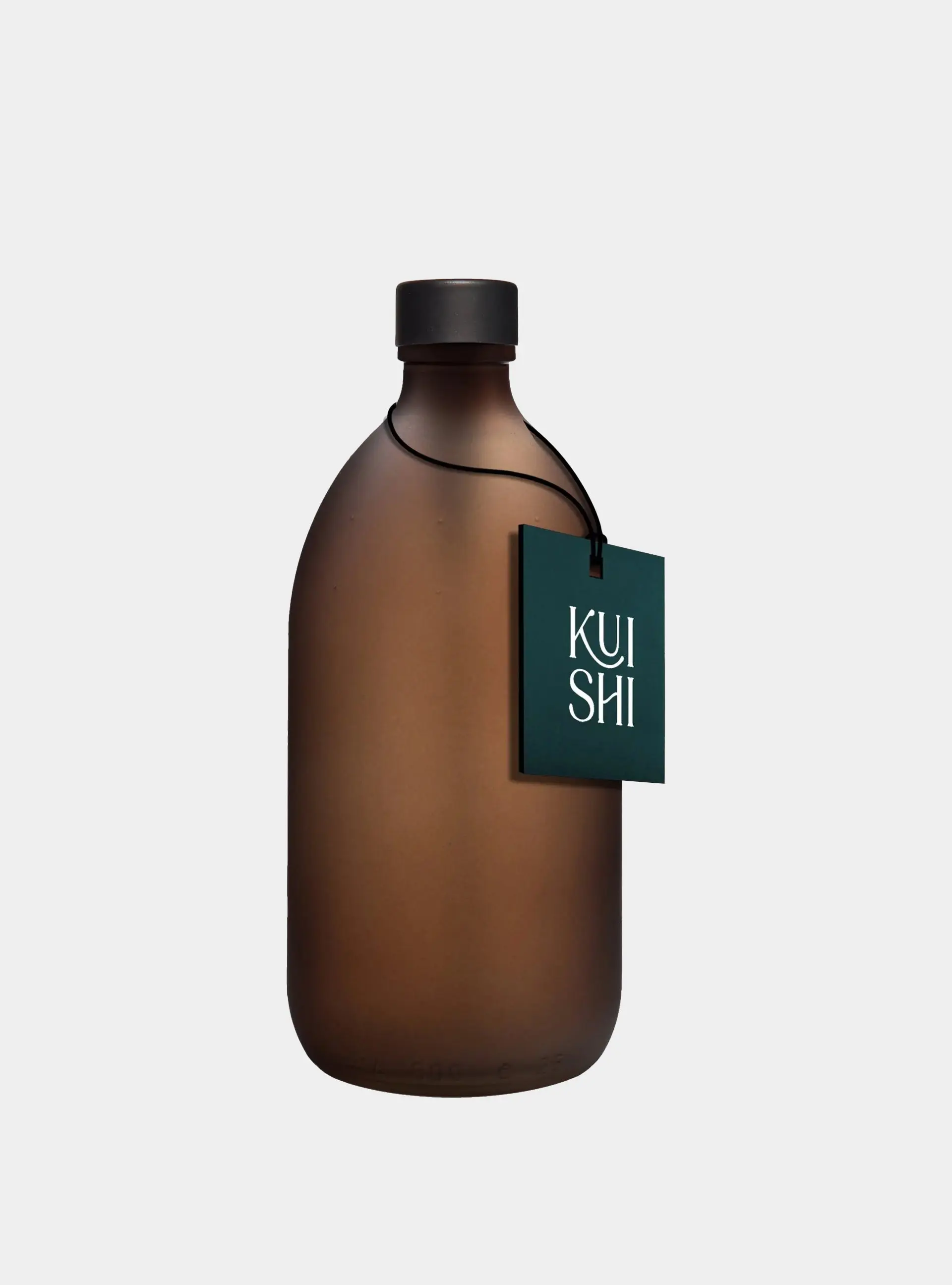 Frosted Amber Bottle and Metal Cap