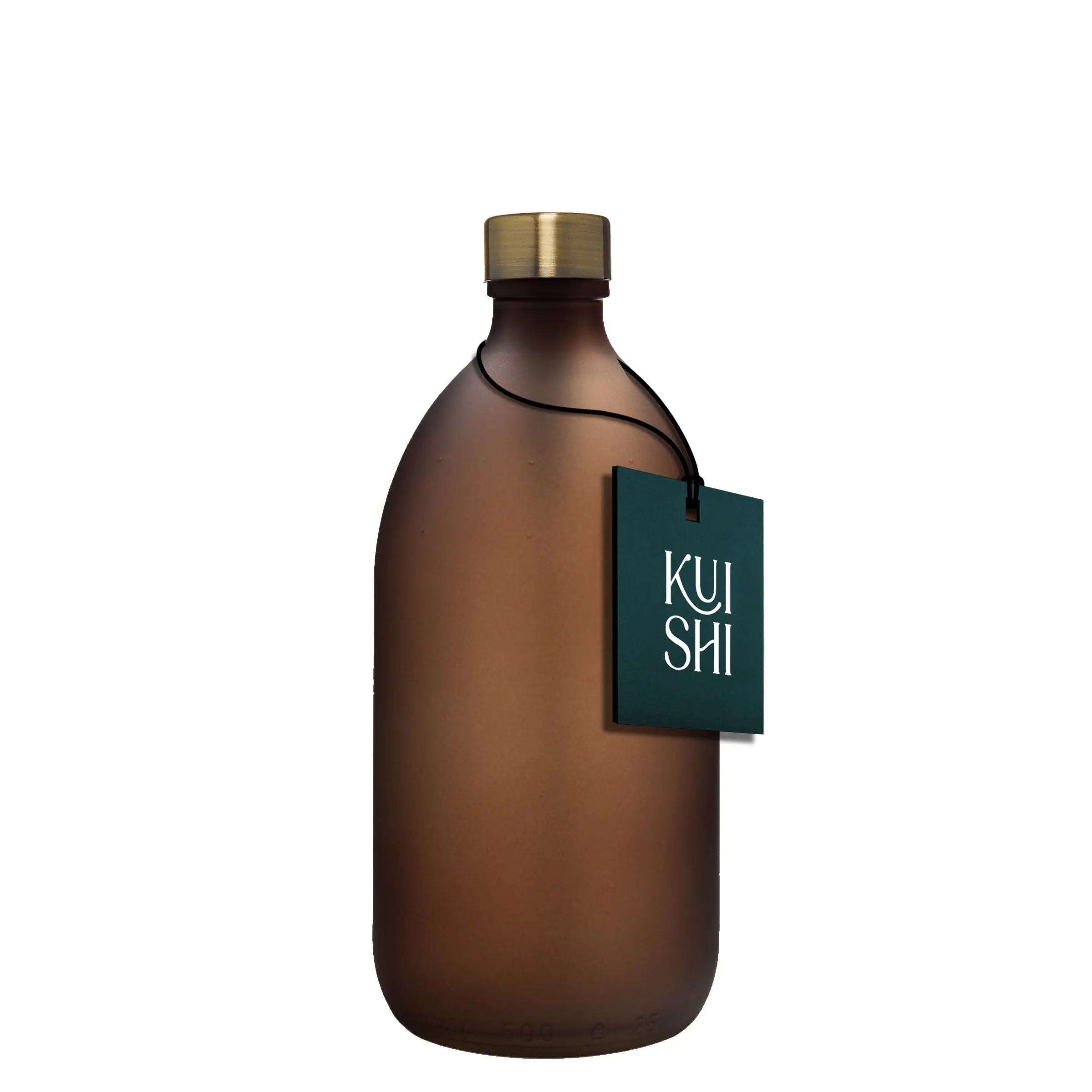 Frosted Amber Bottle and Metal Cap - Image 4