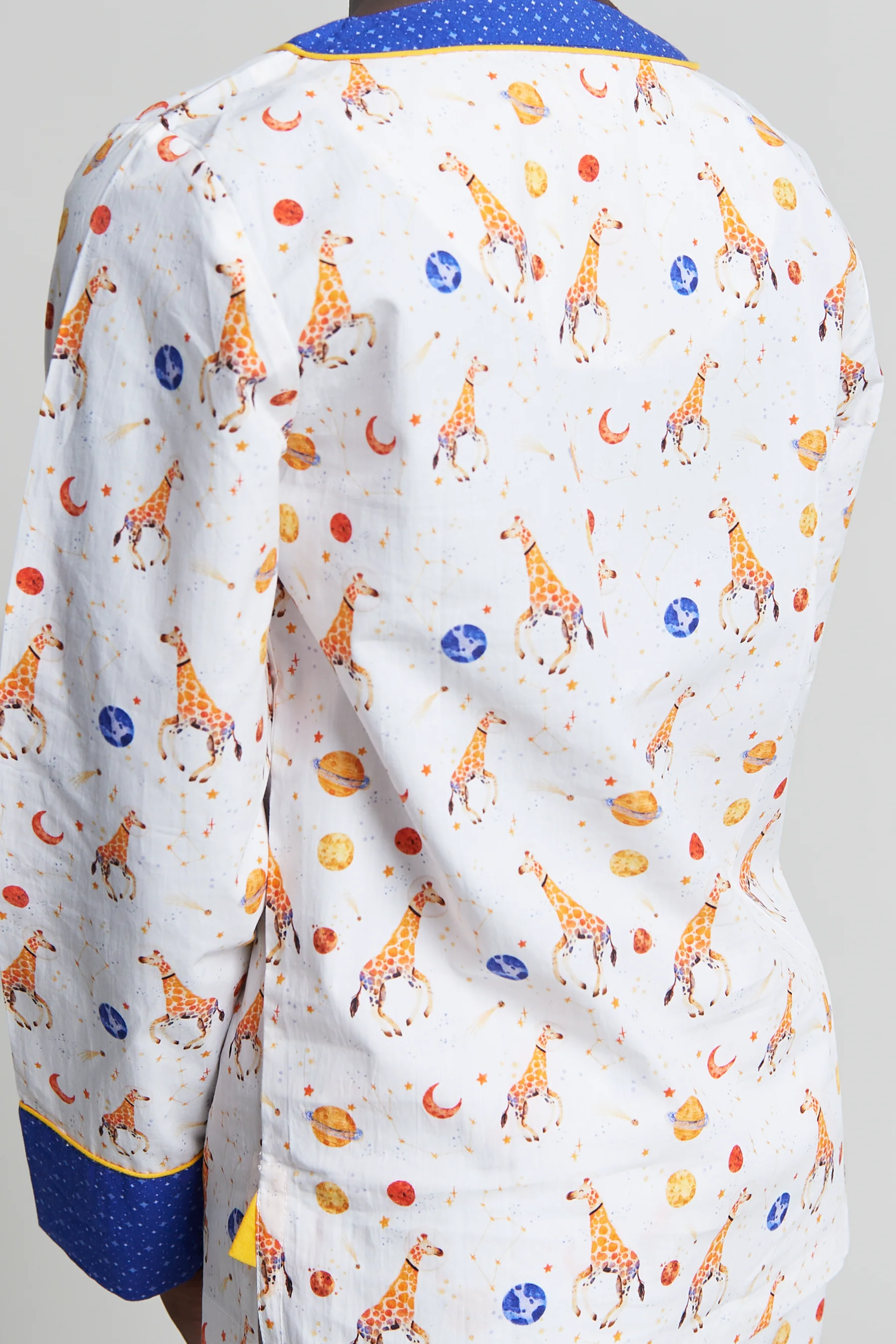 giraffe space odyssey Kids Organic Cotton Pyjama Trouser Set - Image 4