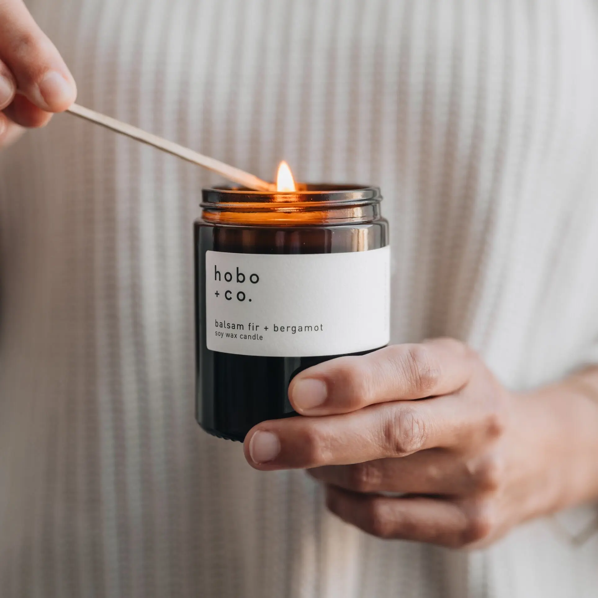 Glass Jar Balsam Fir and Bergamot Candle - Image 2