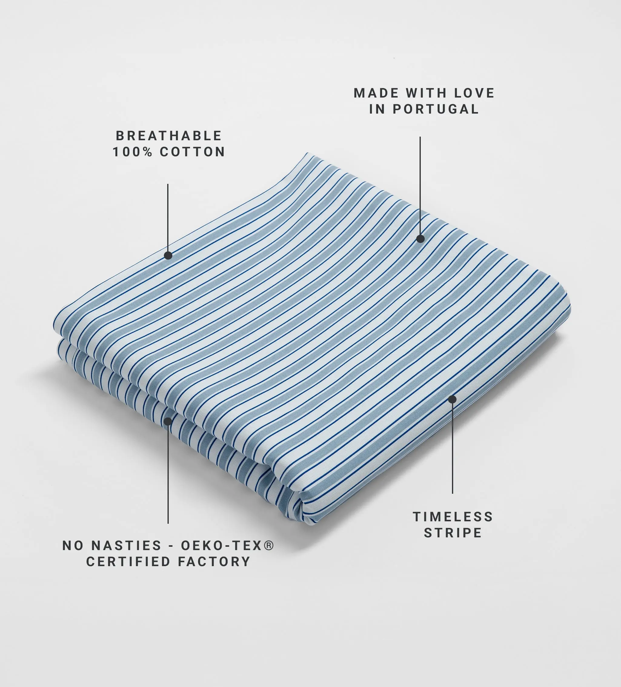 Glassette Teddy Stripe 100% Cotton Flat Sheet