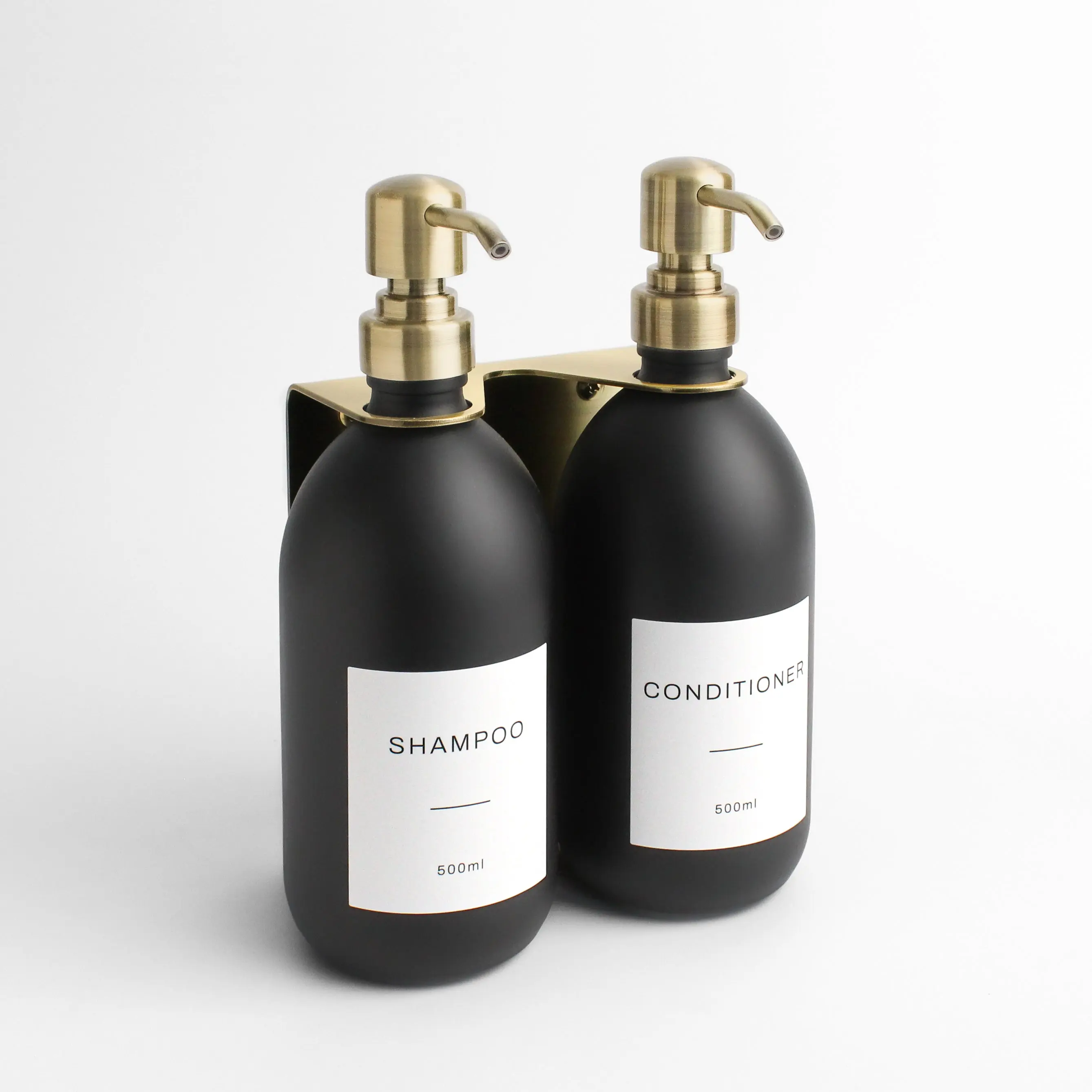 Gold Wall Bracket & Matte Black Dispenser Set - Image 4