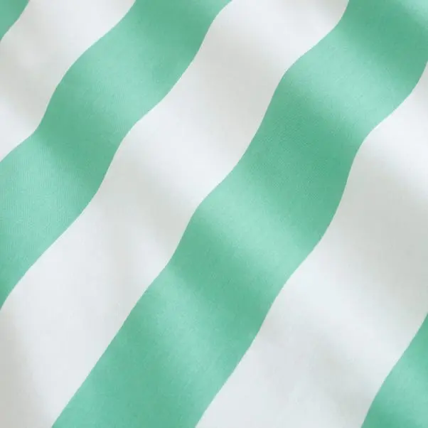 Green Emmy Frilled Stripe 100% Cotton Duvet Cover and Pillowcase Set - Image 4