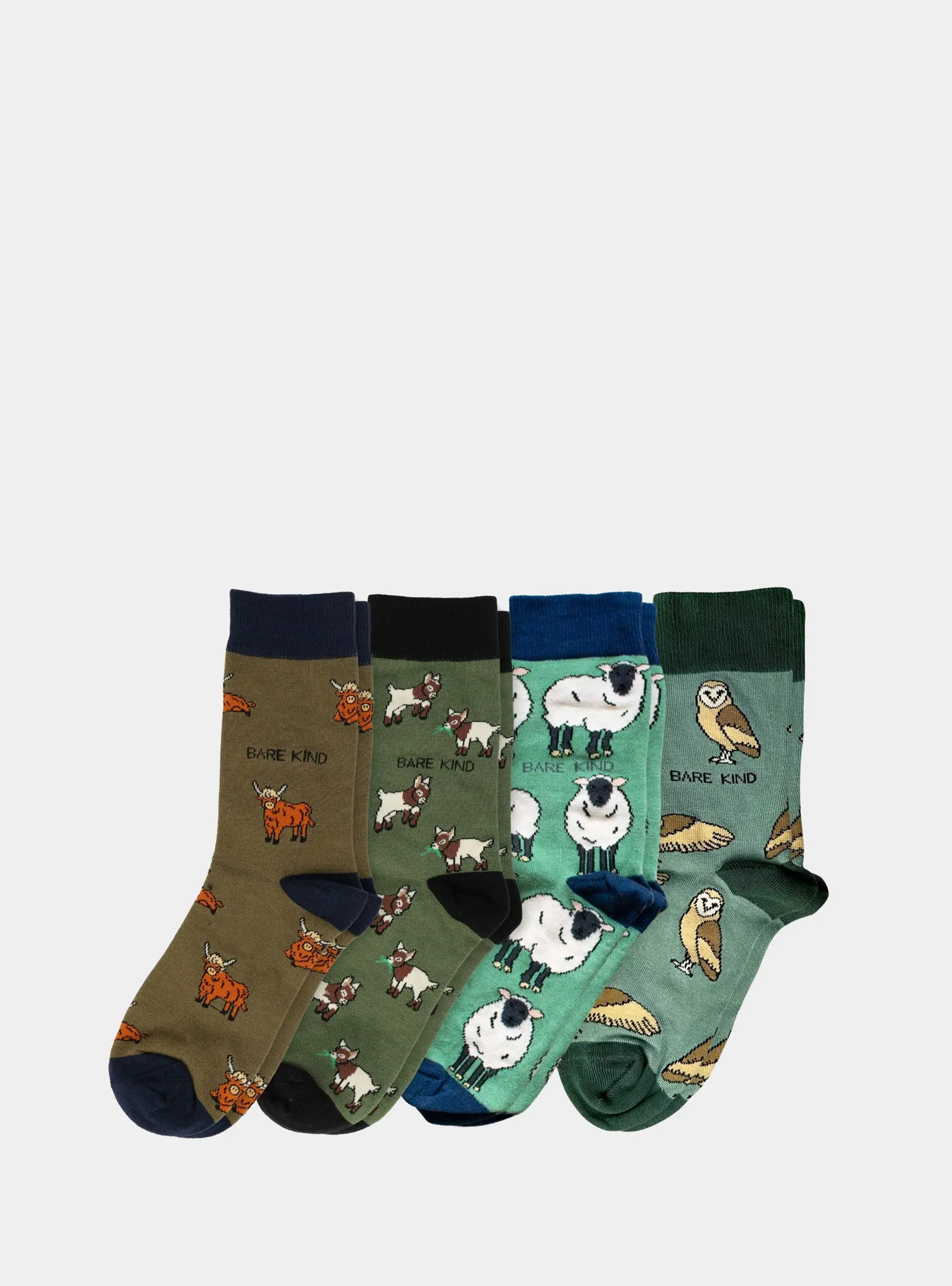 Green Farm Animals Bundle of 4 Bamboo Sock Set - Image 7