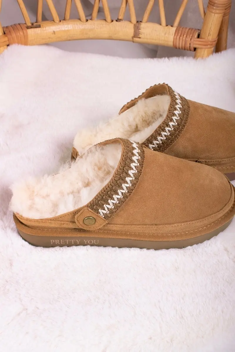 Hallie Sheepskin Multiway Slippers in Chestnut - Image 7