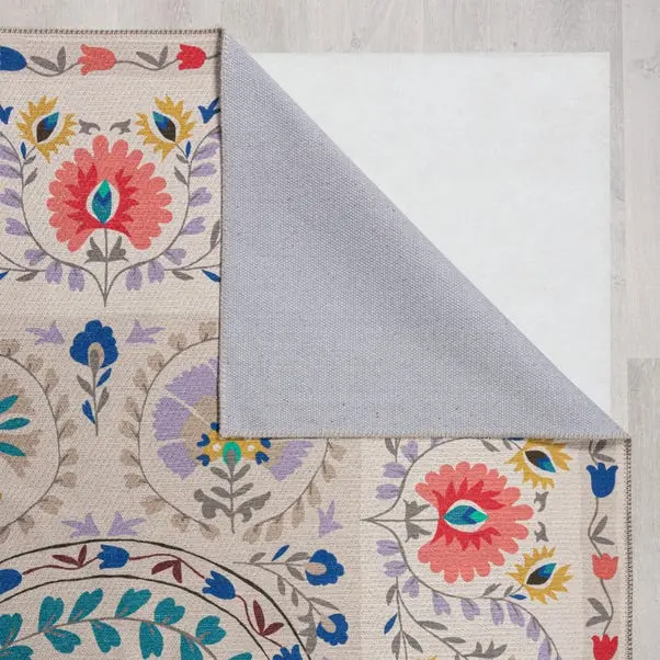 Multicoloured Hani Floral Washable Rug - Image 5