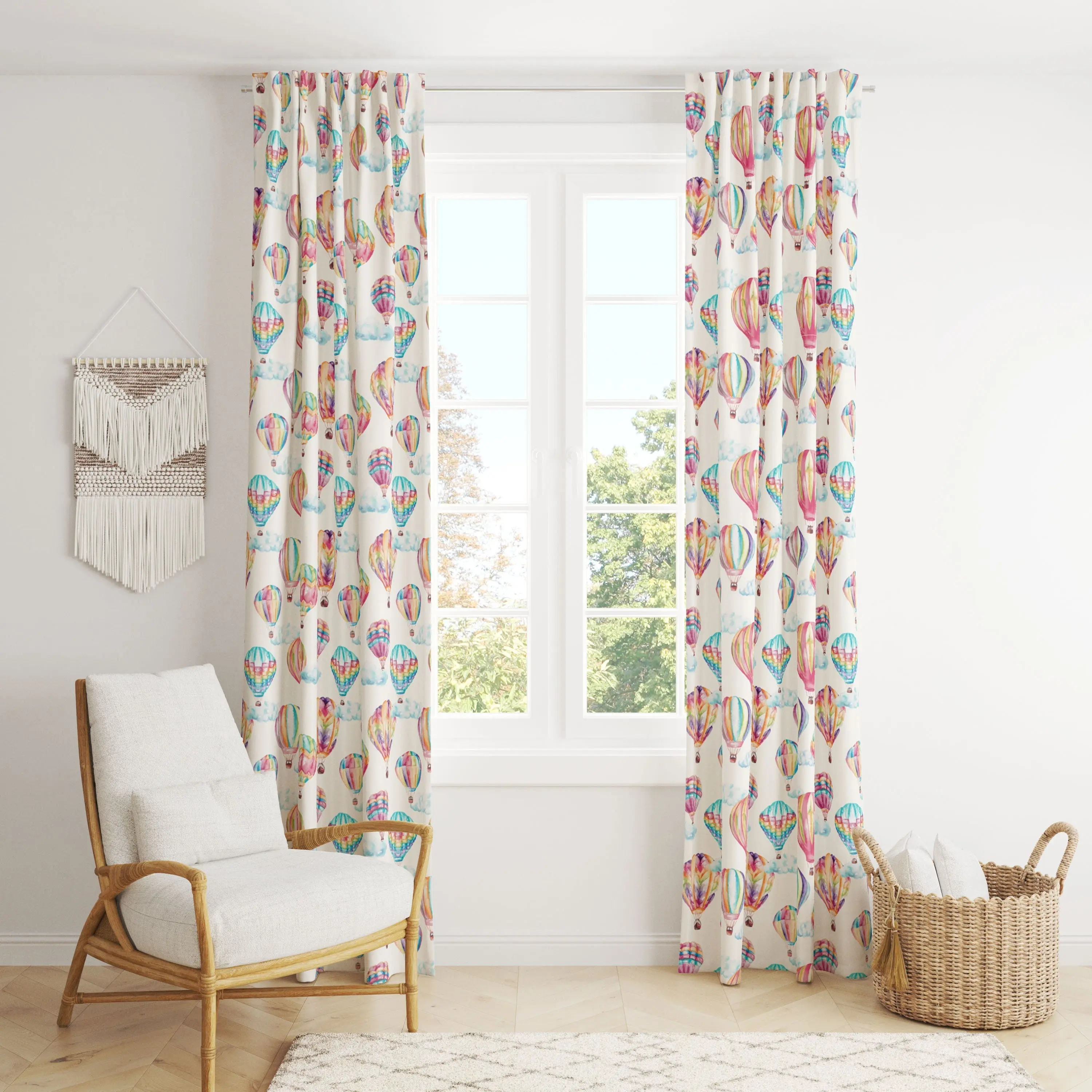 Hot Air Balloons - Children's Cotton Curtain Fabric - Image 2