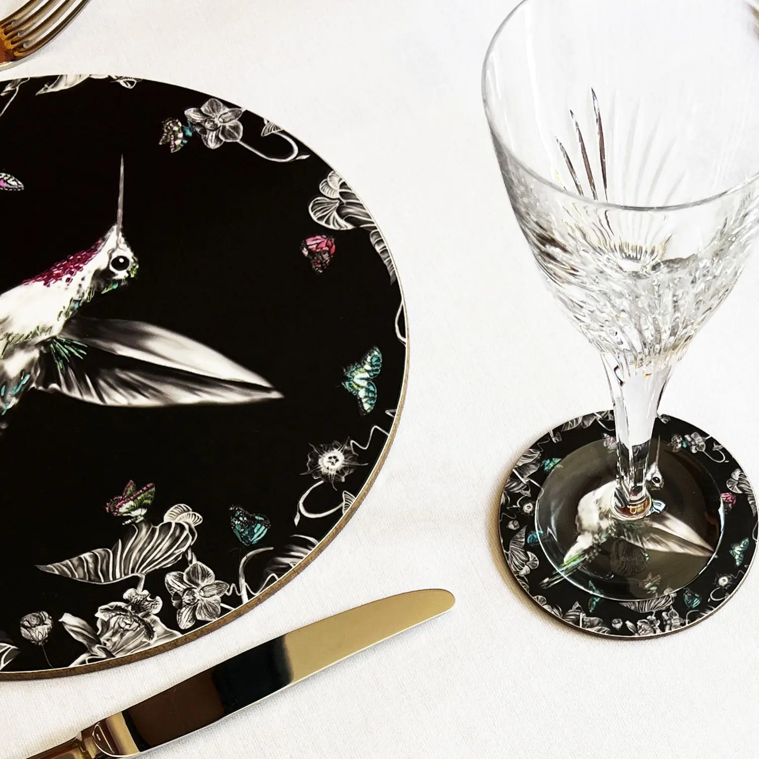 Hummingbird Coasters Black - Set of 4 - Image 5