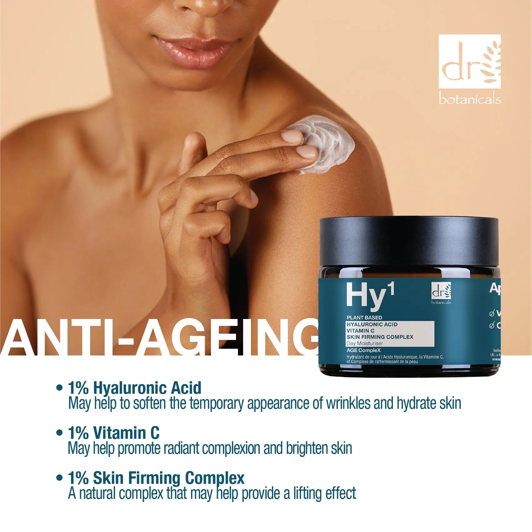 Hyaluronic Acid 1% & Vitamin C 1% & Skin Firming Complex 1% Day Moisturiser 60ml - Image 6