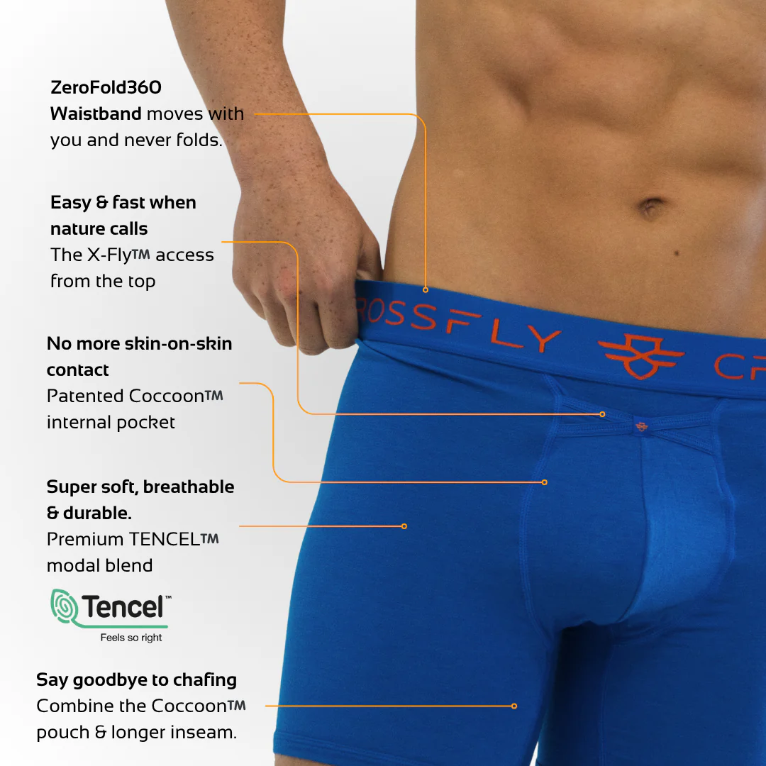 IKON Men's 6" Boxers - Italia Blue Orange - Image 2