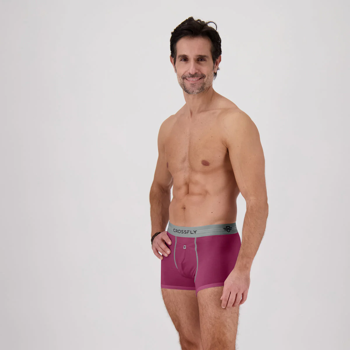 IKON X Men's 3" Trunks - Perfect Plum/Grey - Image 2