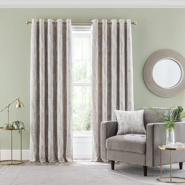 Ivory Abstract Global Eyelet Curtains - Image 2