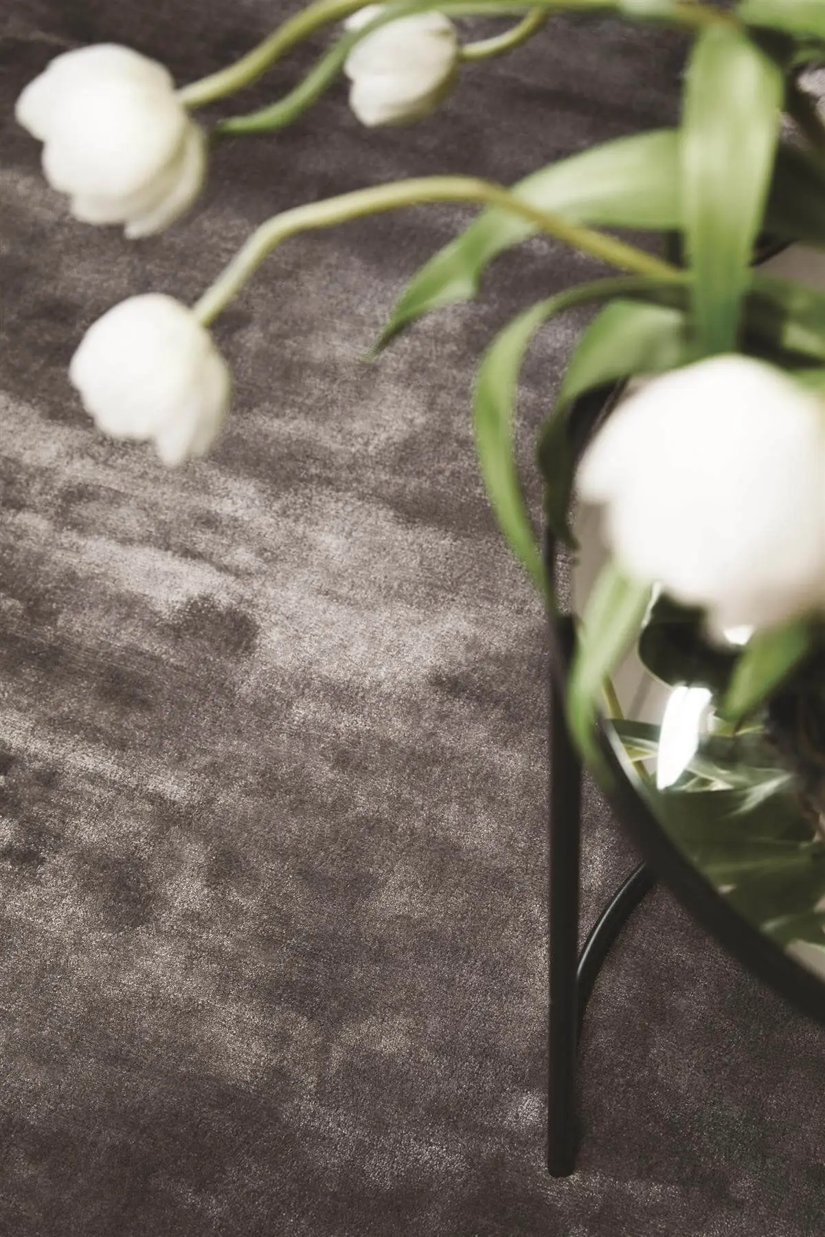 Karma Brown Solid Luxury Viscose Rug - Image 2