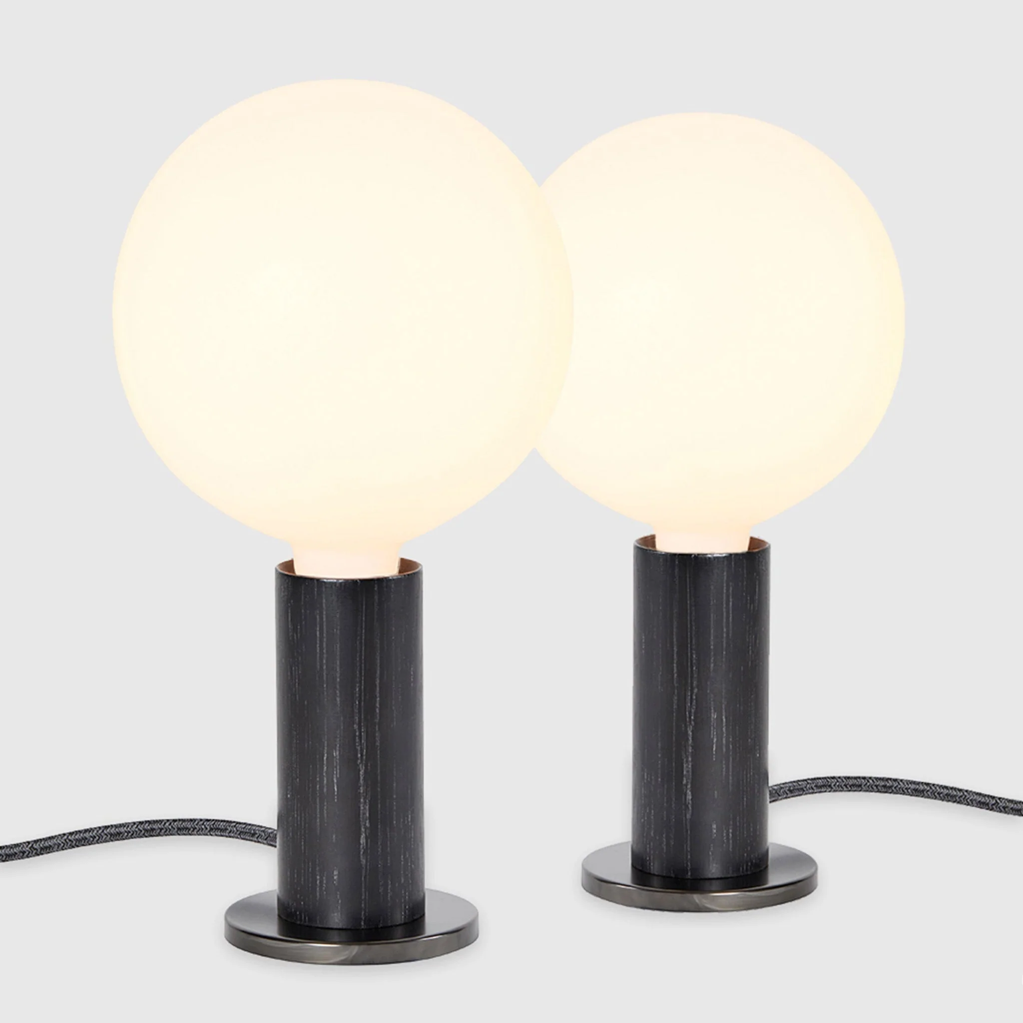 Knuckle Table Lamp in Blackened Oak + Sphere IV - Set of 2