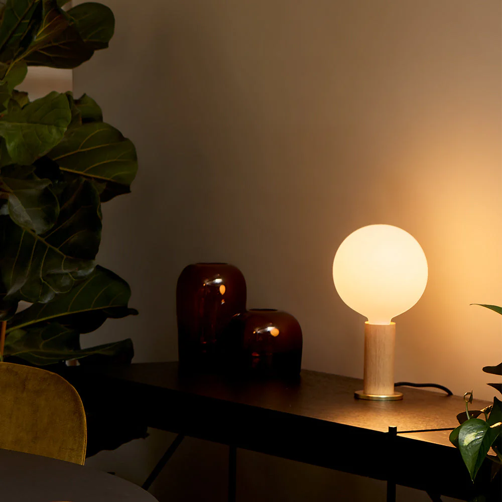 Knuckle Table Lamp in Oak + Sphere IV - Image 2
