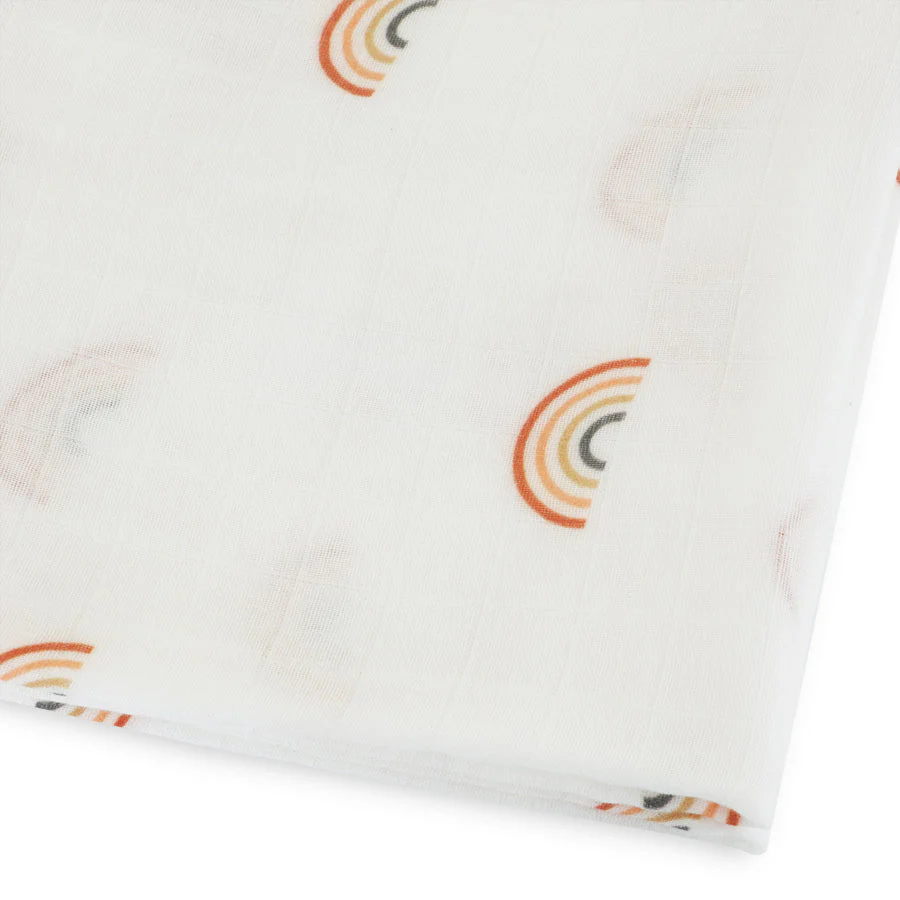 Large Muslin Blanket in Rainbows - Image 3