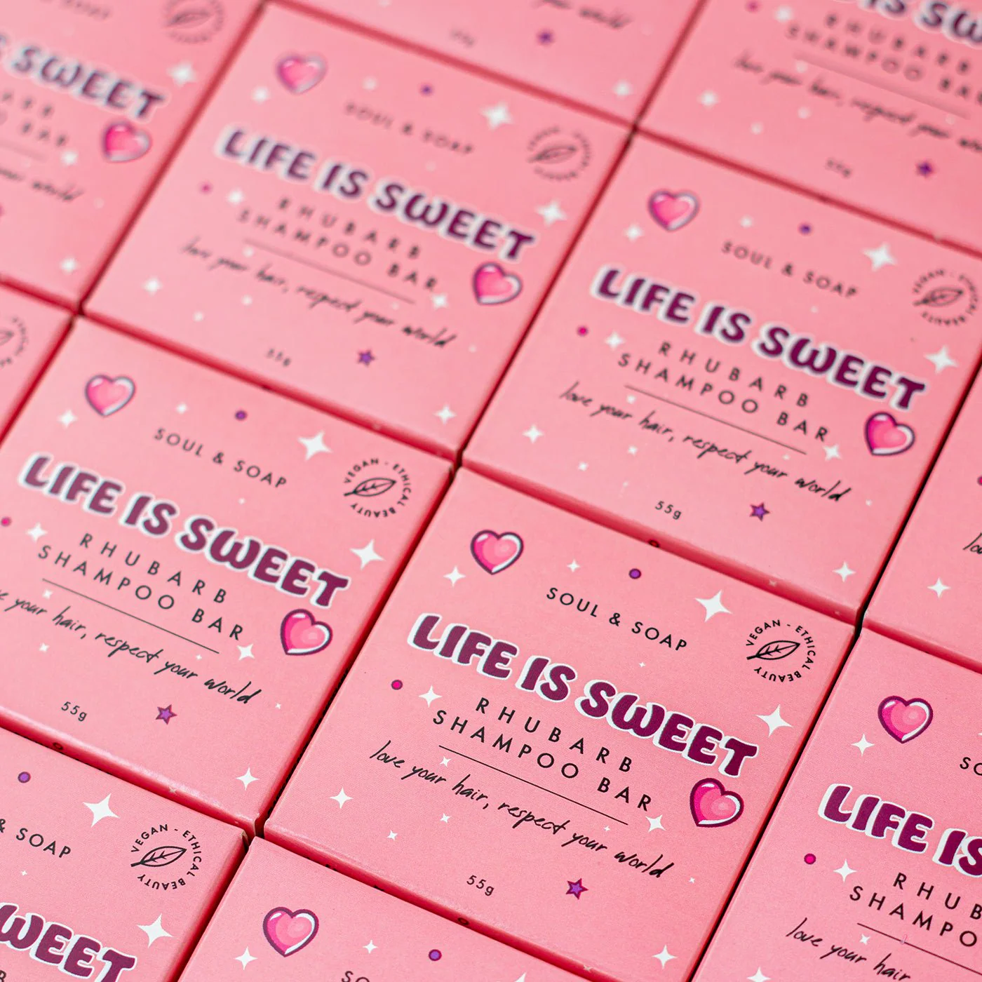 Life Is Sweet Shampoo Bar For All Hair Types - Vegan. Rhubarb Scented - Image 3