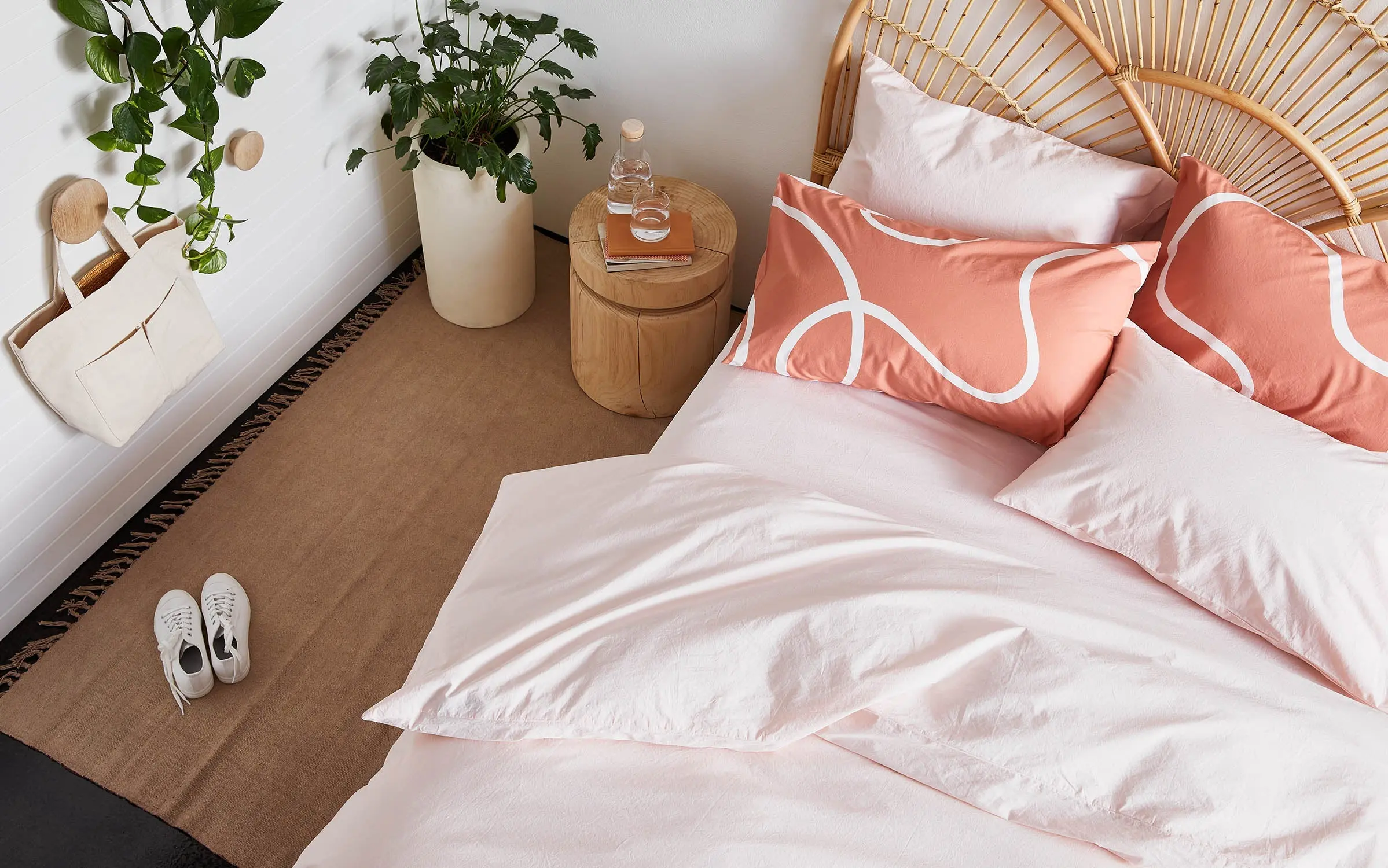 Light Pink Organic Cotton Duvet Cover - Image 5