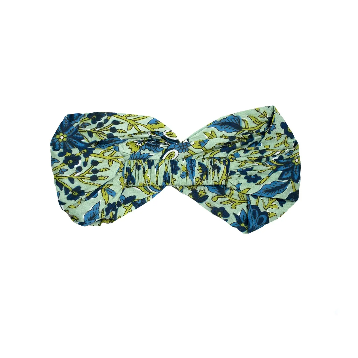 Lime Patchouli Floral Cotton Hair Scarf - Image 3