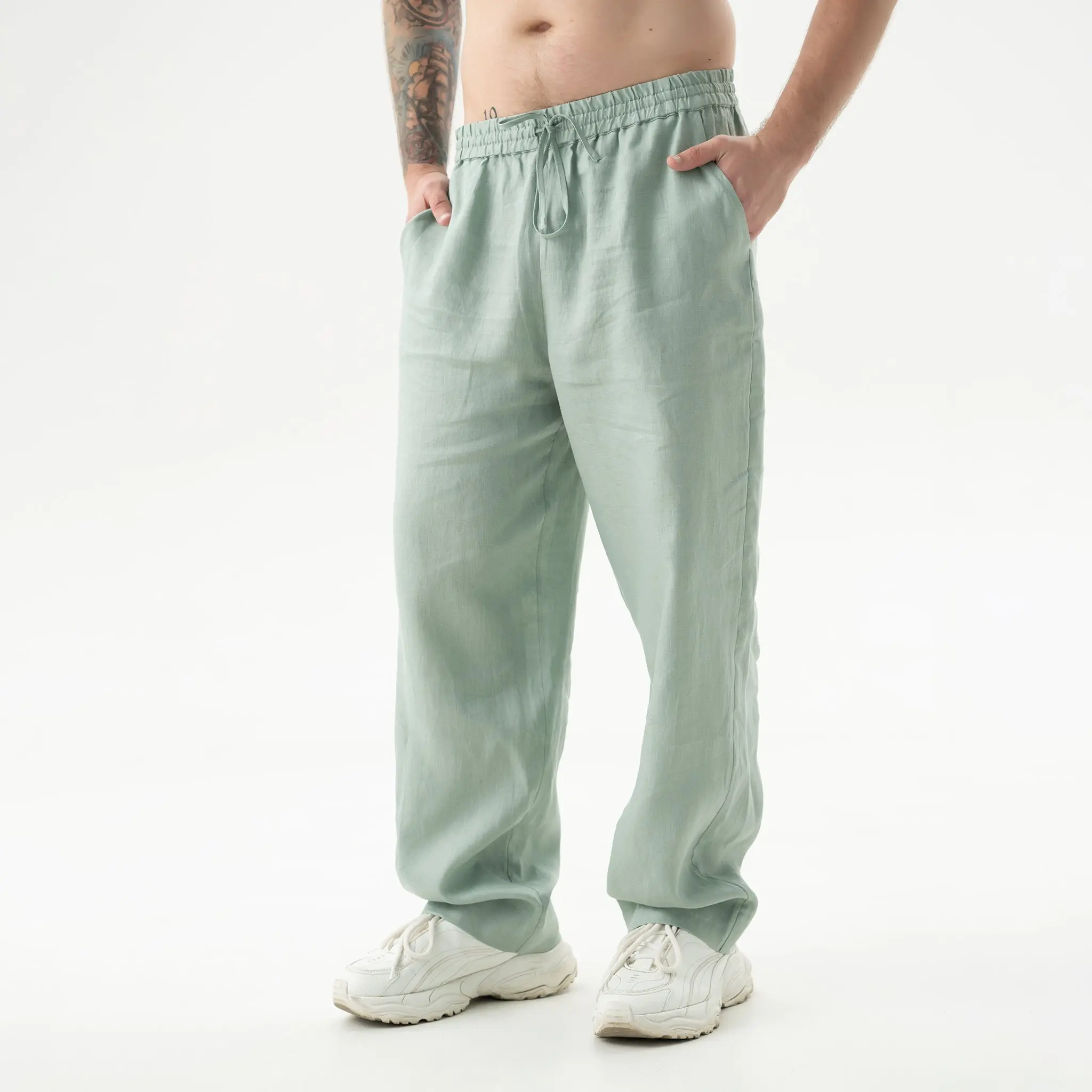 Linen Spirit Pants Sage Green - Image 10