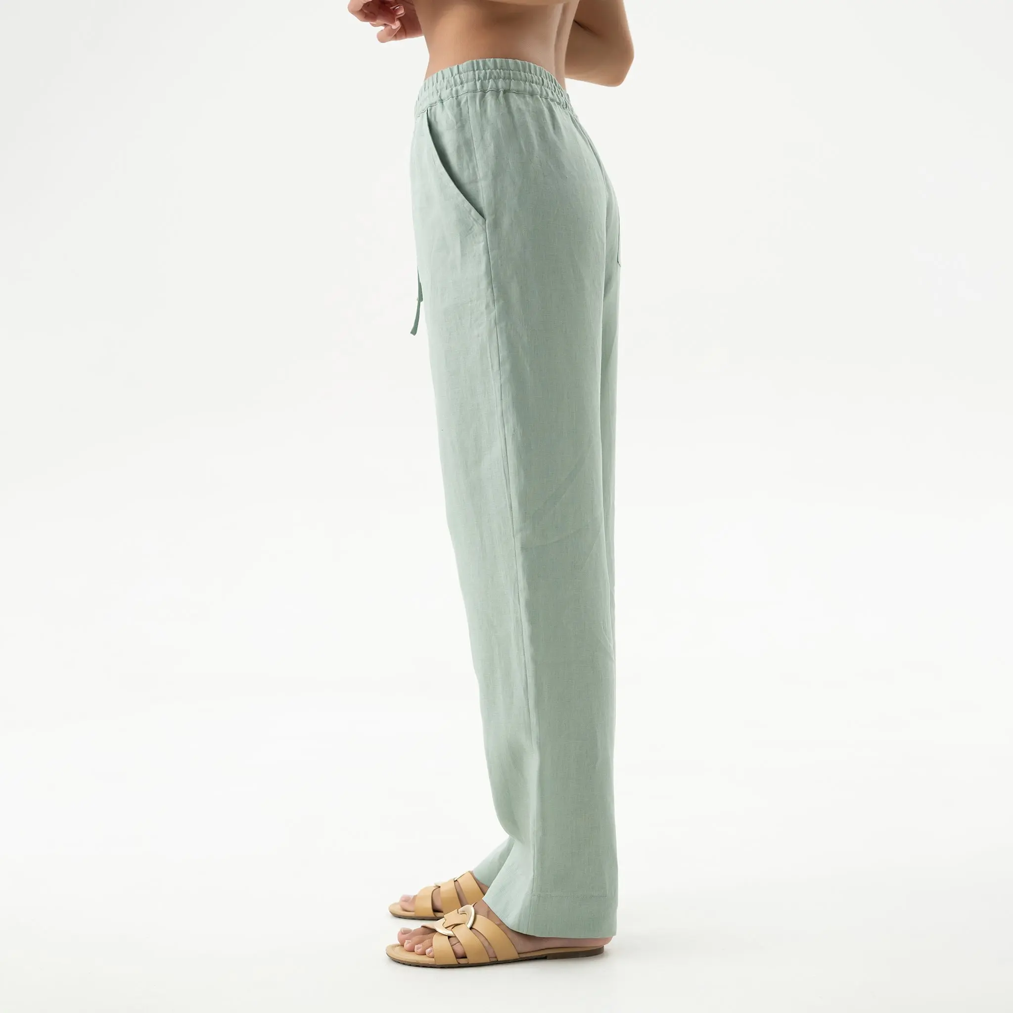 Linen Spirit Pants Sage Green - Image 3