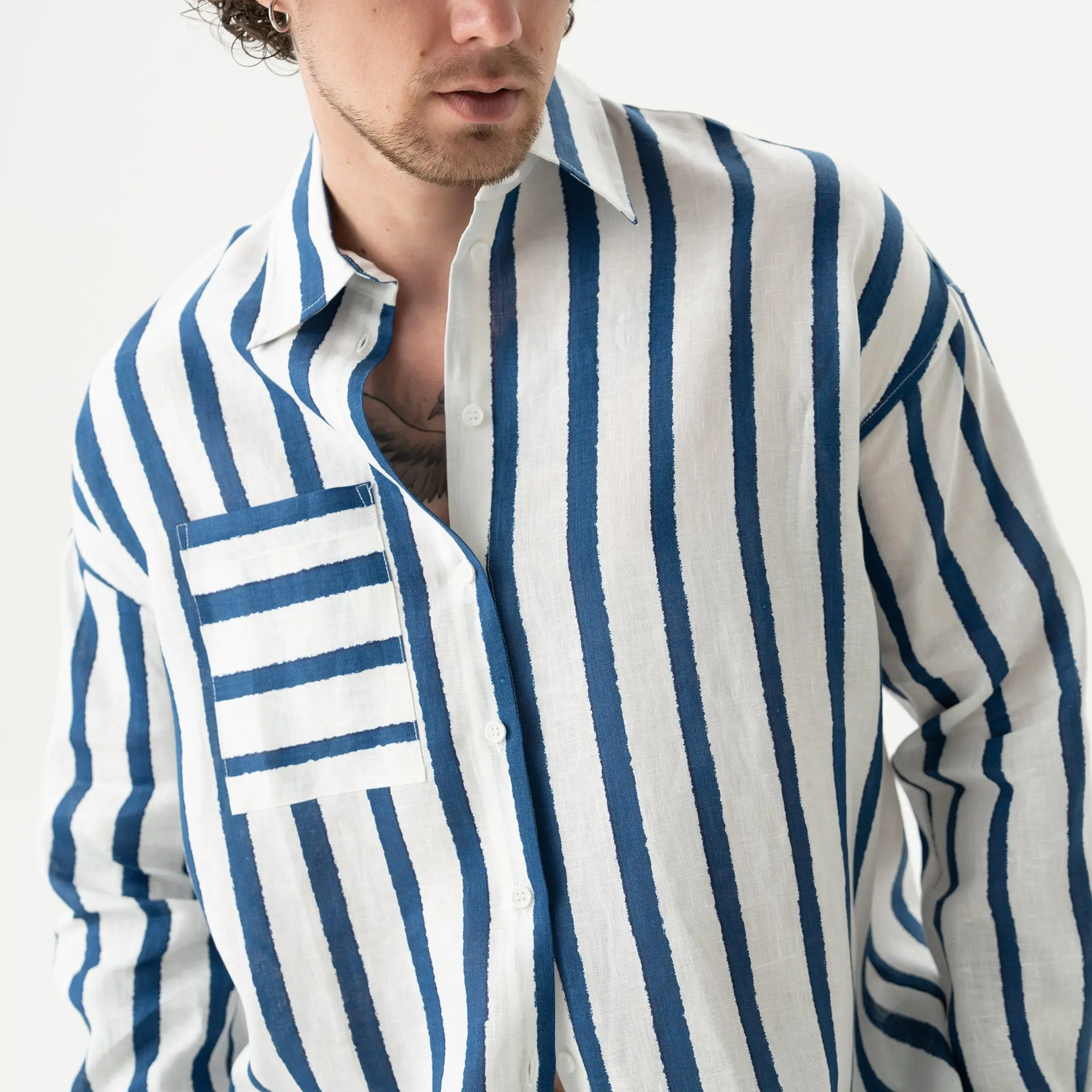 Linen Spirit Shirt Nautical Print - Image 8