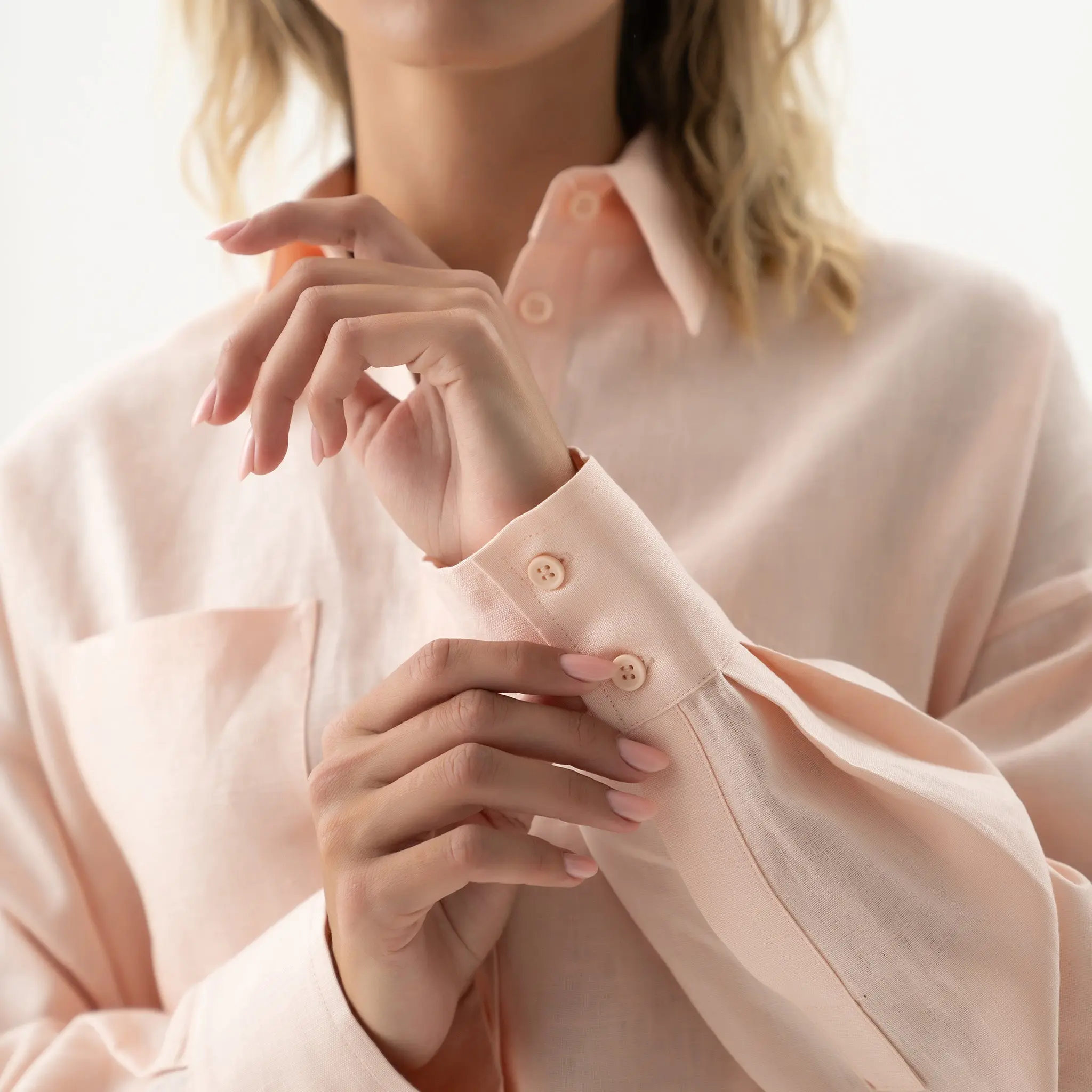 Linen Spirit Shirt Peach Powder - Image 6