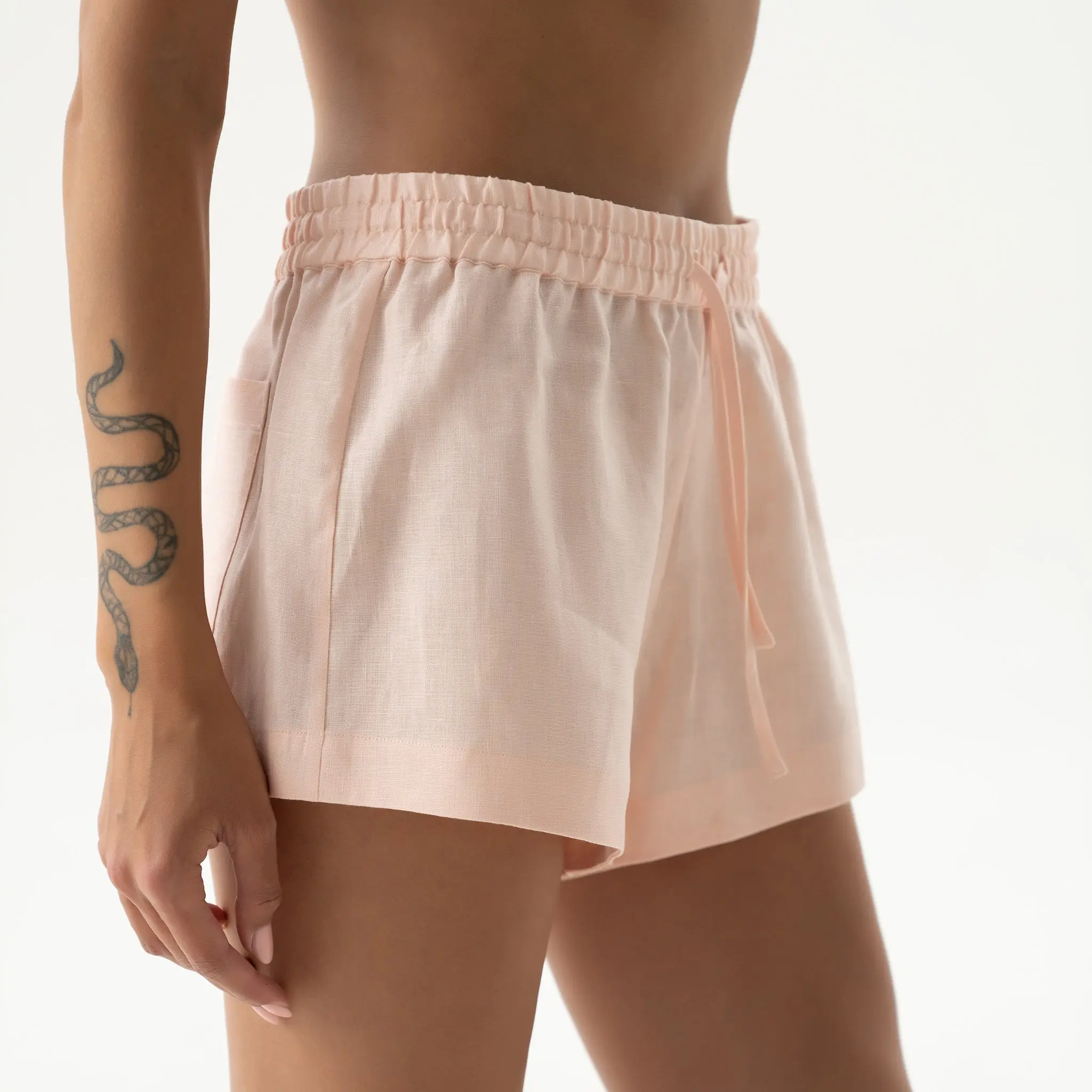 Linen Spirit Shorts Peach Powder - Image 6