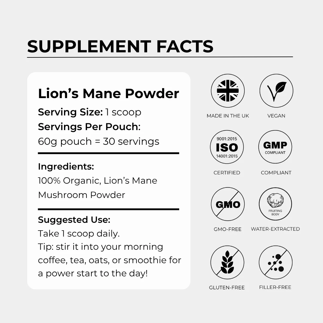 Lion's Mane Powder - 60 Grams - 30 Servings - Image 5