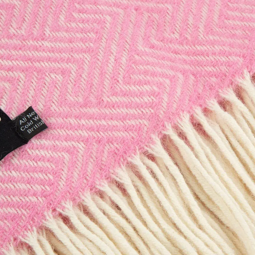 Lollypop - Pure New Wool Blanket - Pink - Image 5