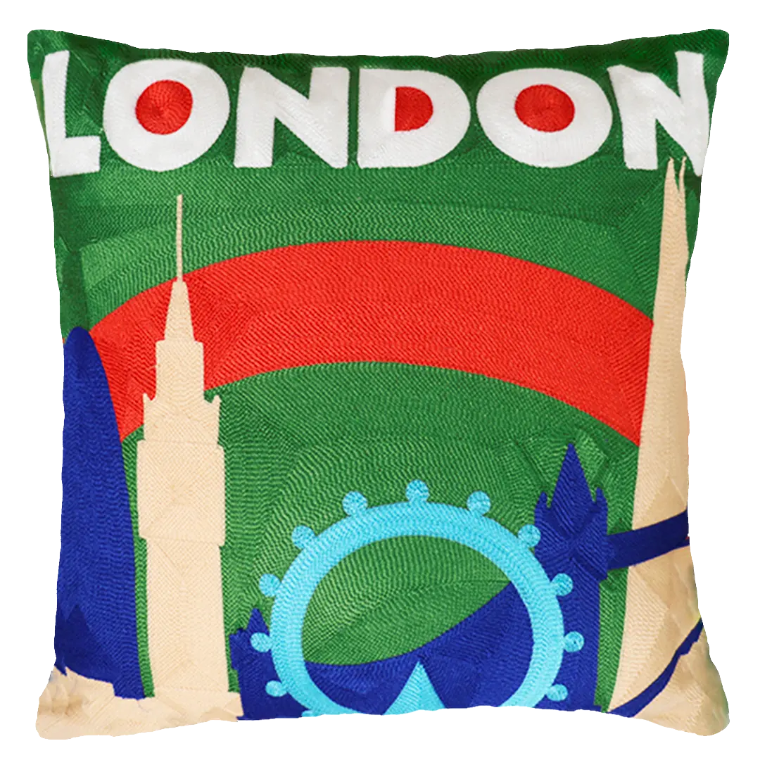 London Needlepoint Cushion - Image 3
