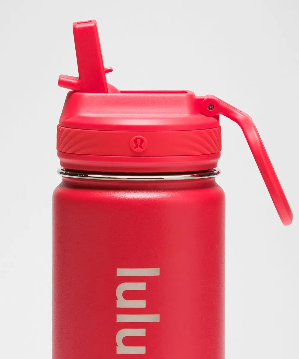 Lulu Red Back to Life Sport Bottle 18oz Straw Lid - Image 3