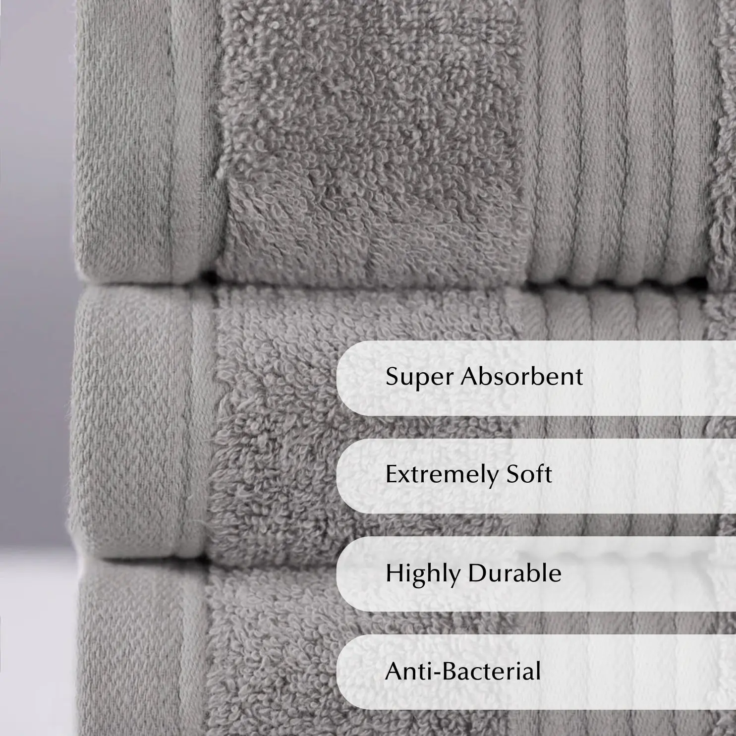 Luxury Bamboo Towel in Grey - Image 2