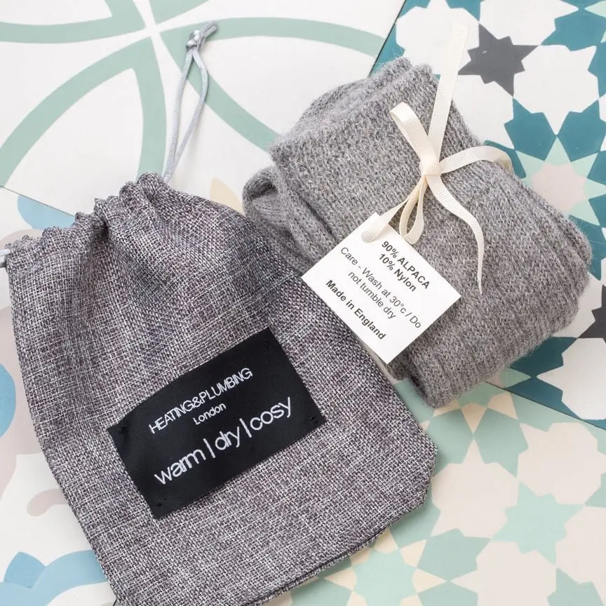 Luxury Lounge socks in alpaca - Grey - Image 5