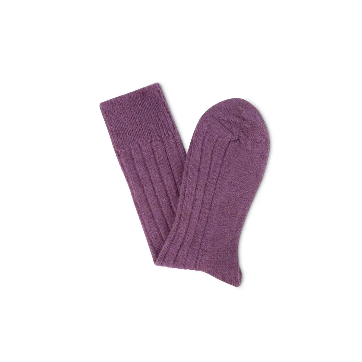 Luxury lounge socks in British alpaca - Plum - Image 4