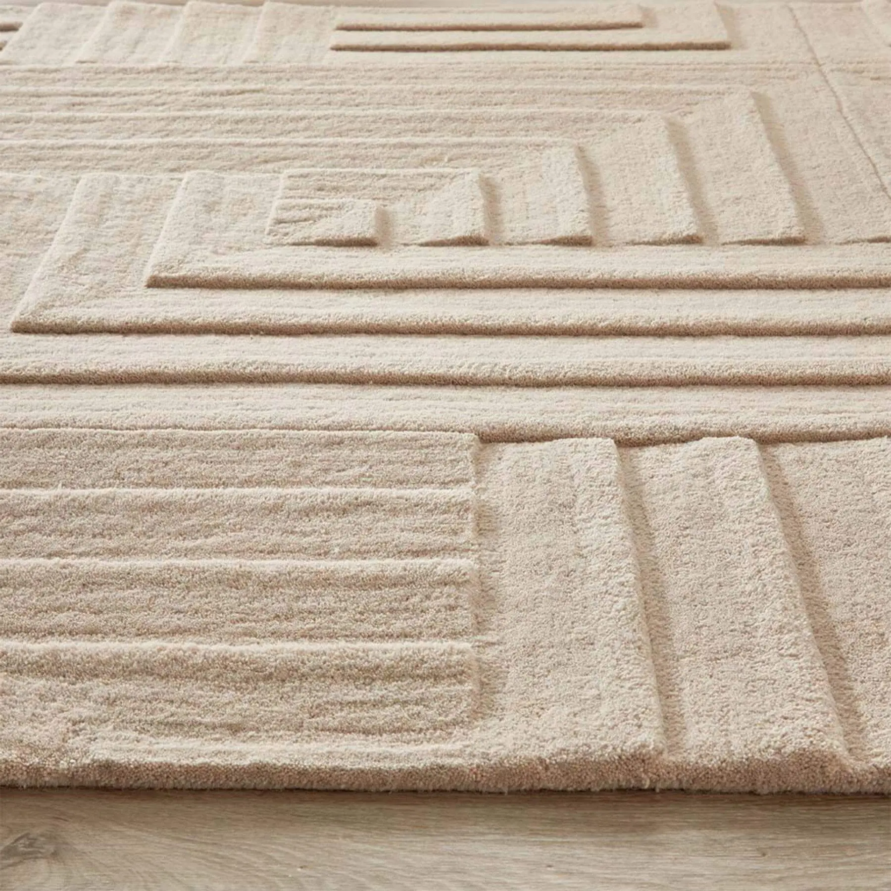 Maze Grey Geometric Wool Rug - Image 5