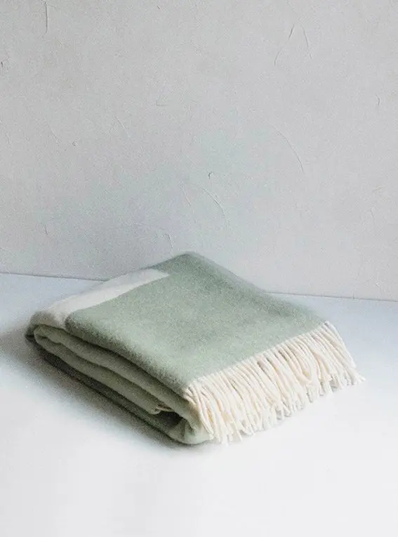 MEADOW Green Wool Blanket