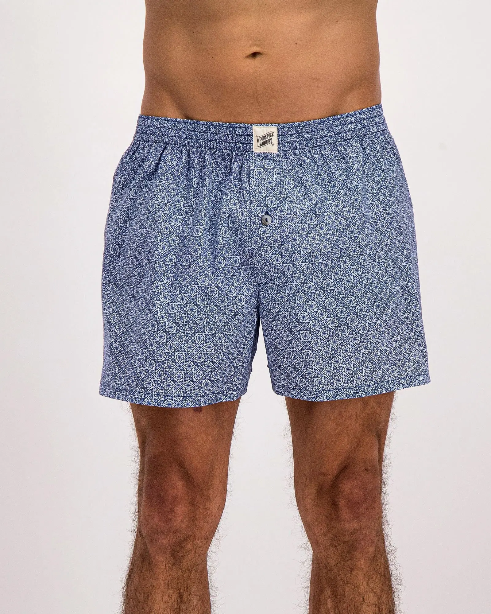 Mens Boxer Shorts - Blue Albert Floral